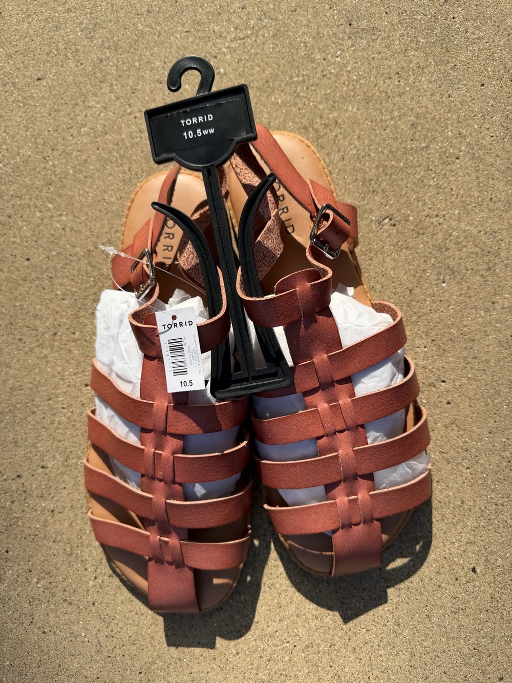 torrid Strappy Fisherman Sandals in Rust Brown Size:10.5 WW